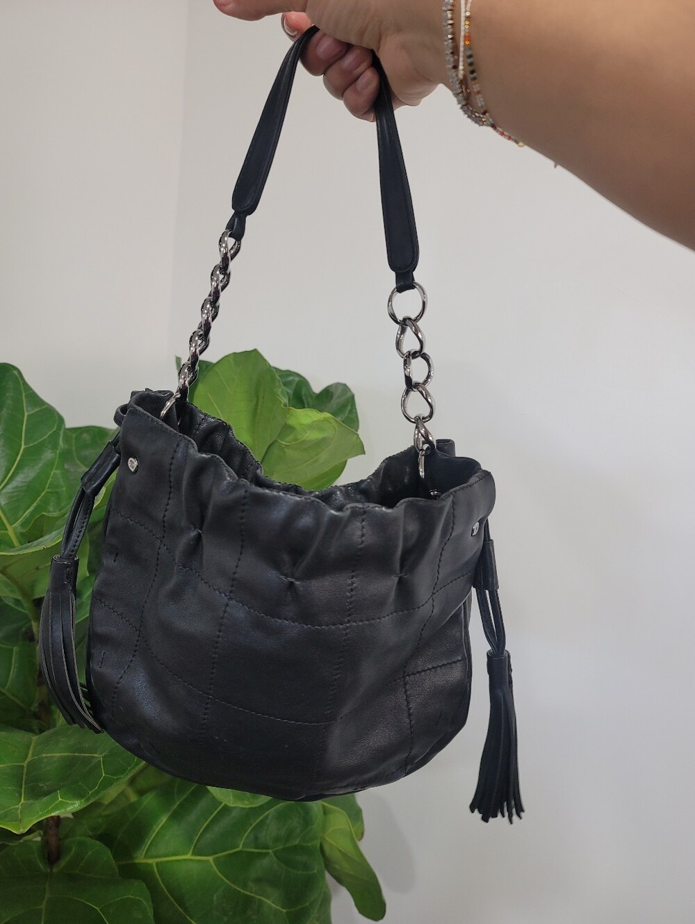 Chanel Black Quilted Drawstring Bucket Bag - Picture 3 of 14